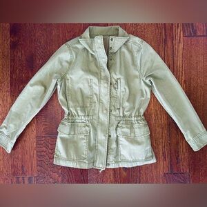 Madewell Olive Utility Jacket Military Style Cotton Jacket Size M